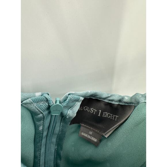 August 1 Eight Womens Faux Wrap Midi Dress Size M Blue Wedding Event Party - Picture 6 of 10